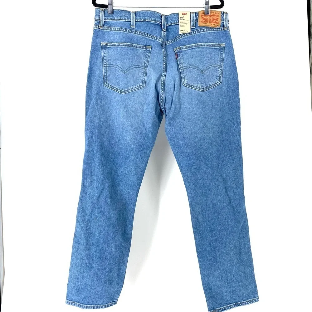 Levi's Men's 511 Slim-Fit Ripped Flex Jeans Blue Wash
